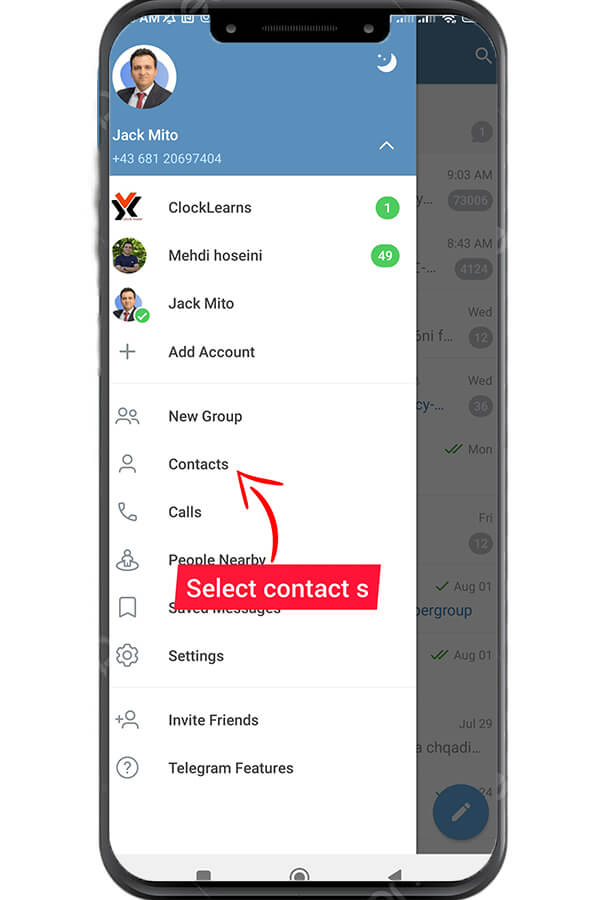 select contacts